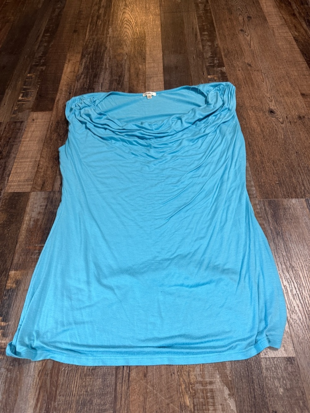 Studio Y Draped Neck Tank Top in Aqua